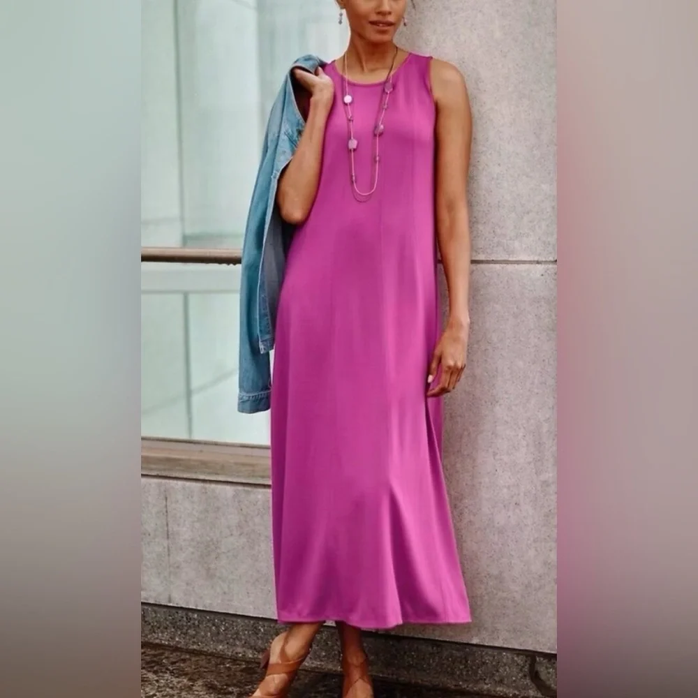 J. Jill Women's Maxi Dress in Vibrant Purple - Picture 2 of 15